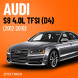 ECU Tuning for Audi S8 4.0L TFSI (D4) (2012-2018) – Optimize your Audi S8’s performance with ZackTuned’s expert ECU tuning services for enhanced power, throttle response, and efficiency.