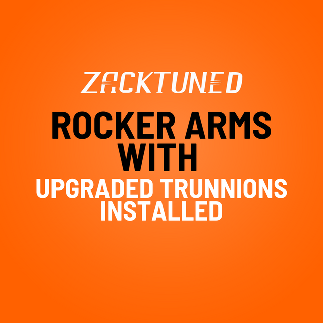 ZackTuned Rocker Arms with upgraded trunnions installed for LS3 GEN4 square port heads, designed for high-performance and durability